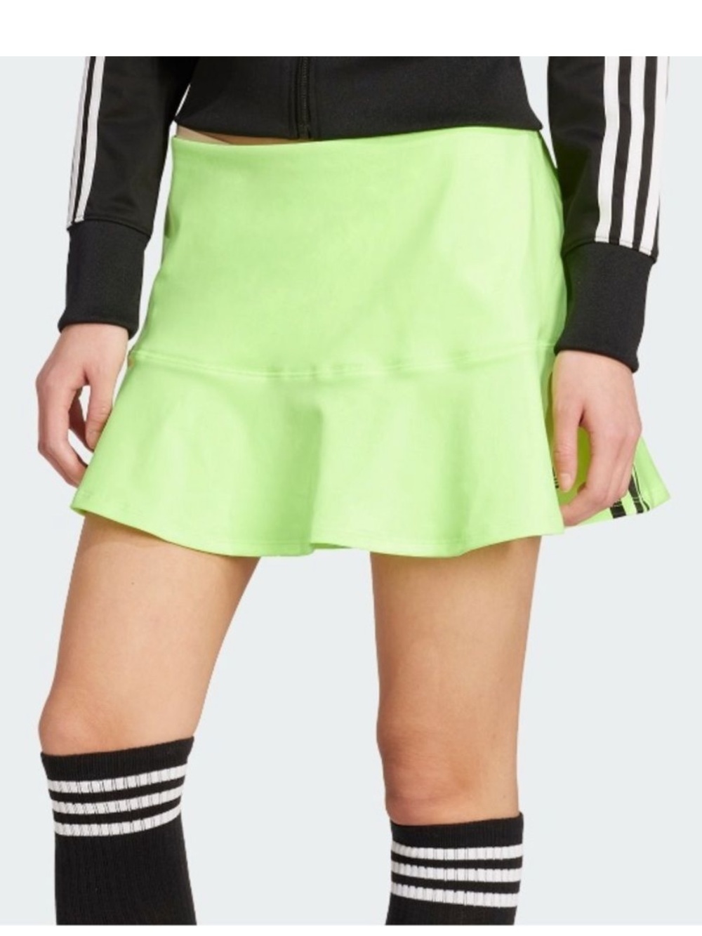 NWT Adidas Originals Adicolor Interlock 3-Stripes Mini Skirt Sz M Green Coquette